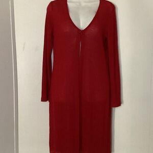 Elegant Red Long Sleeve Dress